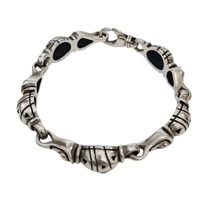 Pulseira de elos solares de prata esterlina ouro 18K 41,9 gramas John Atencio - Imagem 1 de 4