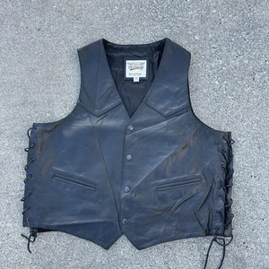 Wilsons Open Road Leder Motorrad Weste Herren XXL schwarz Biker Weste - Bild 1 von 5