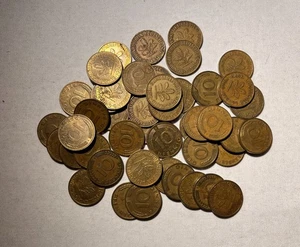 Konvolut Lot 50 Stück 10 Pfennig BRD verschiedene Jahrgänge Umlaufmünzen - Bild 1 von 2