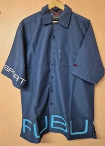 FUBU Shirt Blue Technical Graphic Oversize Hip Hop Rap Vintage New Size Medium - Picture 1 of 8