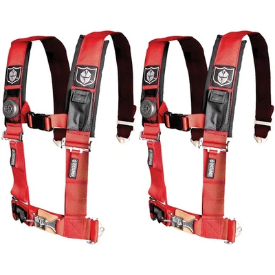 Pro Armor 4 Point Harness 2" Seat Belt for Polaris Can-Am Kawasaki Red 2PK Foto 1 de 2