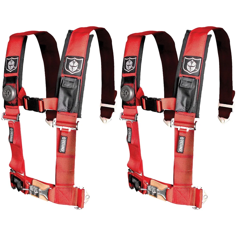 Pro Armor 4 Point Harness 2" Seat Belt for Polaris Can-Am Kawasaki Red 2PK Foto 1 de 2