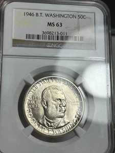 1946 US Booker T Washington Half - NGC MS63 - Picture 1 of 2
