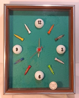 Shadow Box Wall Clock - Golf & Tee Design - Image 1 of 4
