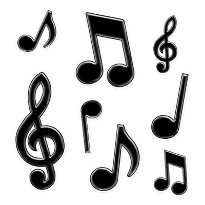 Musical Notes Peel 'N Place (black) Party Accessory  (1 count) (8/Sh)  - Image 1 of 4