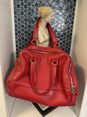 Furla Red Leather Tote/ Crossbody bag  - Image 1 of 4