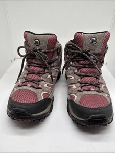 MERRELL WOMEN MOAB 2 MID WATERPROOF "BOULDER/BLUSH" HIKING BOOTS SIZE 6.5 - Picture 1 of 9