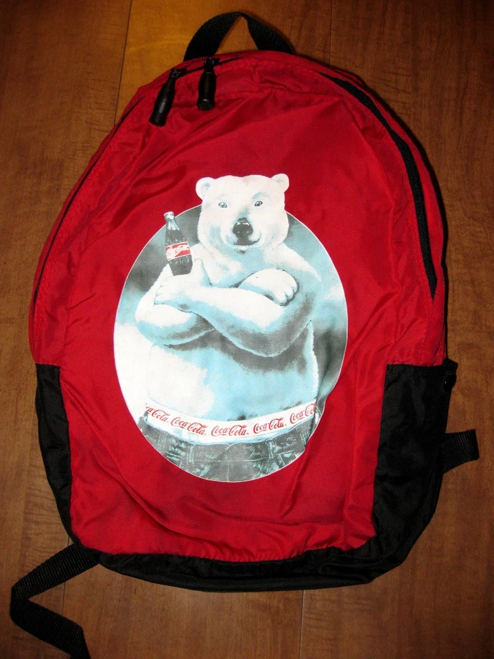 COCA COLA Mochila Escolar Oso Polar Soda Pop COKE Retro Años 90 Northern Lights Foto 1 de 1