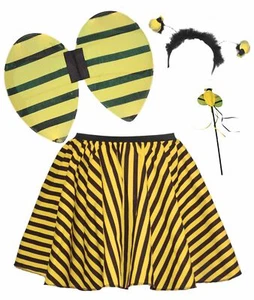 Adults 15" Length Bumblee Skirt & Wings Set World Book Day Insect Fancy Dress - Picture 1 of 2