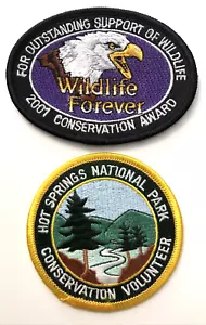 Lotto di 2- Patch Conservazione-Parco Nazionale Hot Springs-Wildlife Forever 2001 - Foto 1 di 2