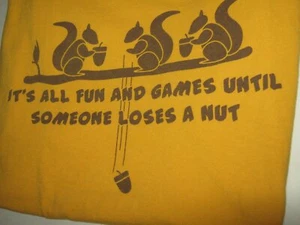 CAMISA DIVERTIDA PARA HOMBRE M DORADA MARRÓN M Todo es diversión y juegos hasta que alguien pierde una tuerca - Imagen 1 de 1