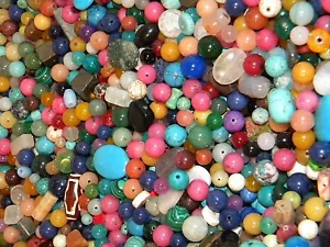 NEW 1/2 (lb) LOOSE BEADS LOT Colorful GEMSTONES, NUGGET, Agate, semi-precious - Picture 1 of 14