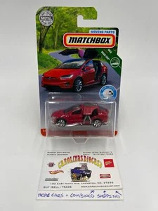 Matchbox Moving Parts MBX Road Trip Tesla Model X Red W/Protector HTF - Picture 1 of 8