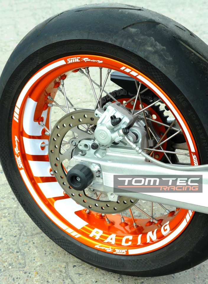 Pegatina pegatina para llantas Supermoto llantas KTM 690 SMC-R SMC SMCR LC4 625 EXC SX Foto 1 de 4