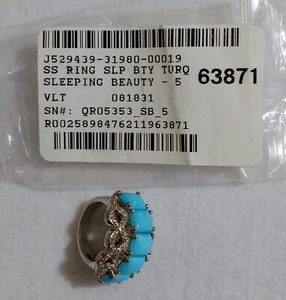VTG Beautiful STS sterling silver 925 turquoise Ring Size 5 - Original Package - Picture 1 of 10