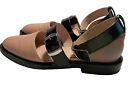 Inch2 Closed Toe Sandals Pink Black Strappy buckle Shoes Sz 40/9.5 Hand Made