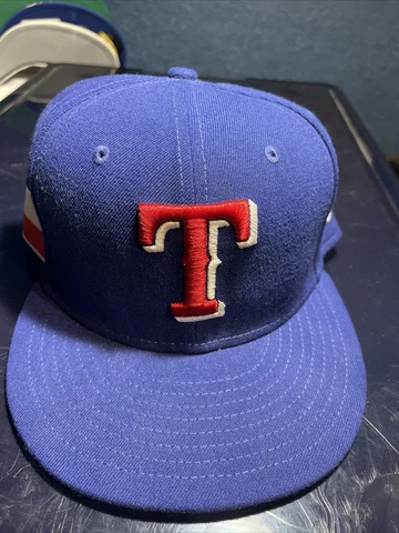 New Era Texas Rangers 7 3/4 blue on field Texas flag patch cap authentic new Cover