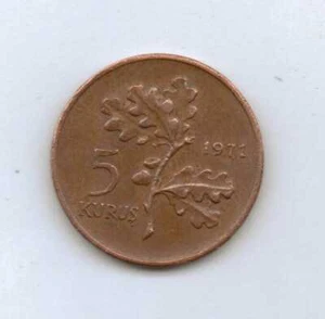 TÜRKEI - 5 Kuruş 1971 Bronze • 2,5 g • 17 mm - Bild 1 von 2