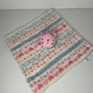 Baby Gear Kitty Cat Lovey Security Decke Schnuller Kätzchen rosa Blumen Schleife - Bild 1 von 8