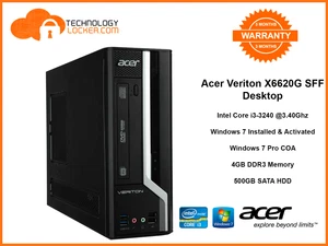Acer Veriton X6620G SFF Desktop PC Intel i3-3240 @3.4Ghz 4GB MEM 500GB HDD Win 7 - Picture 1 of 3
