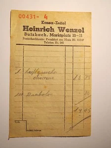 Heinrich Wenzel aus Butzbach - Kassa-Zettel / Rechnung - Picture 1 of 2