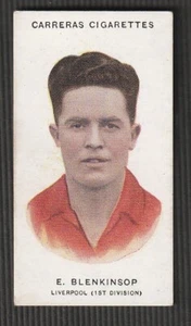 CARRERAS Tobacco London letra pequeña fútbol famoso 1934 LIVERPOOL E Blenkinsop - Imagen 1 de 2