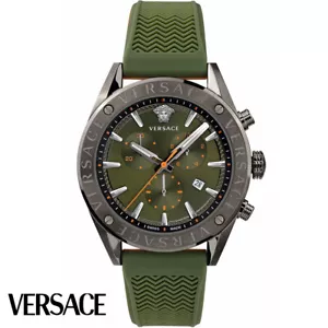 Versace VEHB00319 V-Chrono grau grün Kautschuk Herren Uhr NEU - Bild 1 von 5