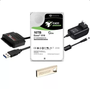 Fantom Drives 16 TB Internal Hard Dr. Upgrade Kit With Seagate Exos X16, 7200RPM - Picture 1 of 6