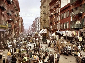 New York City NY Manhattan Mulberry St. 1900 5x7 color photo print or request CD - Picture 1 of 2