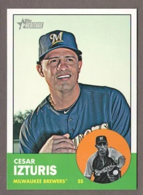 CESAR IZTURIS 2012 Topps Heritage #H633 From High Number Factory Set Brewers 633 - Image 1 of 2