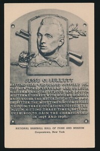 1946-52 Albertype B&W HOF Plaque Postcard (Type 2) -JESSE BURKETT