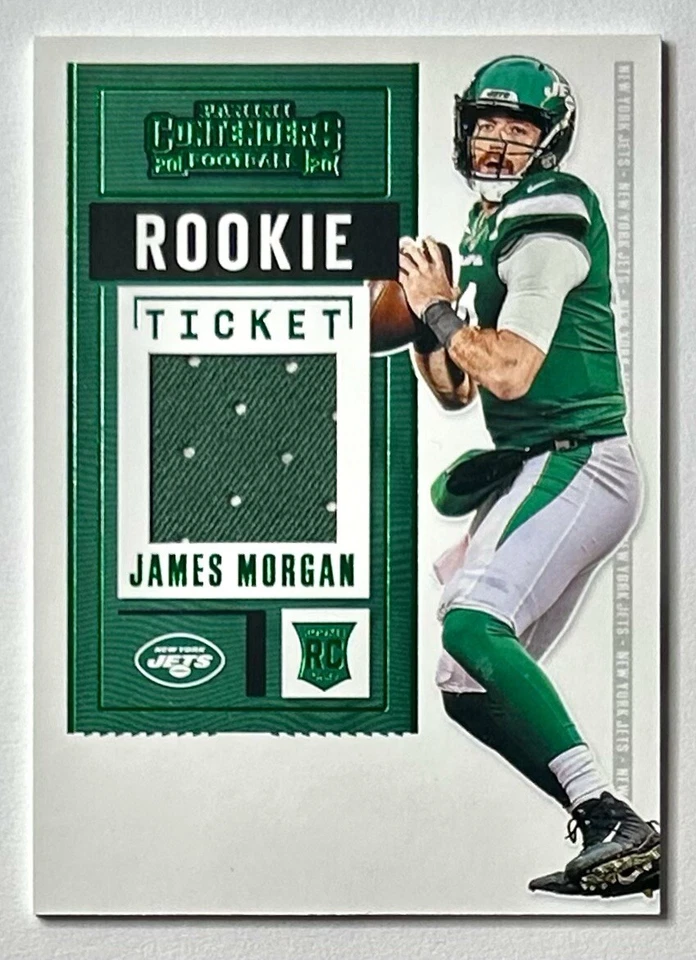 2020 Contenders James Morgan Rookie Authentic Jersey SP Memorabilia RC Jets FIU - Image 1 of 4