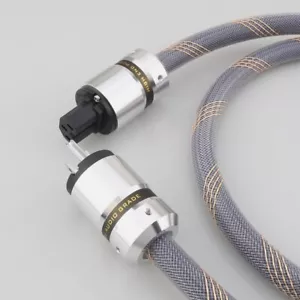 Audiophile Rhodium Plated US EU AC HiFi Power Cable Cord C13 Mains Supply Cord - Picture 1 of 13