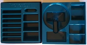1995 Monopoly Deluxe Edition Trays Bank Deed Holder Blue Game Replacement Parts - Picture 1 of 4