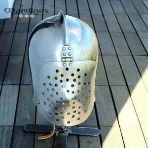 Mittelalter Kampf Bascinet Helm 16 Gauge Stahl Cosplay. Tariffrei - Bild 1 von 4