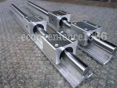 2 pcs SBR20-4000mm 20 MM FULLY SUPPORTED LINEAR RAIL SHAFT ROD with 4 SBR20UU - Image 1 of 4