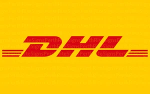 DHL Sticker 80mm length | toolbox, car window, laptop Set of 2 - Picture 1 of 2