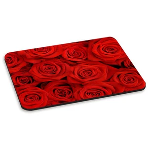 Rosso Rose Rettangolare Fiori Floreale Amore Valentines Day Mousepad PC Computer - Foto 1 di 1