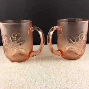 Juego de 2 tazas de café Rosaline Arcoroc Francia vintage de vidrio rosa rosa - Imagen 1 de 6