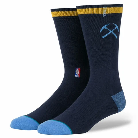 Mens Stance NBA Denver Nuggets Classic Pique Crew Socks 558 Blue NWT Cover