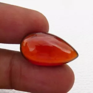 Natural Hessonite Garnet Gemstone 22x12.5 mm Red Smooth Handmade Pear Cabs GH-94 - Picture 1 of 6