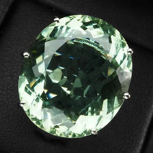 Entrancing Teal Green Tourmaline Oval 18.50Ct 925 Sterling Silver Handmade Rings - Picture 1 of 9