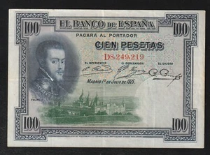 España, 100 Pesetas, 1925, P-69, Billete, Felipe II. - Imagen 1 de 2
