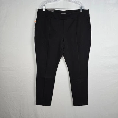 Calça Hilary Radley Slim Leg Feminina XXL Preta Pull On Nova Com Etiqueta - Imagem 1 de 4