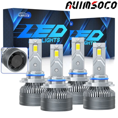 White 9006 + 9005 Led Headlight Bulbs For Freightliner 2005-2018 High Low Beam - Image 1 of 4