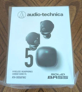 audio-technica wireless earphones SOLID BASS Black ATH-CKS50TW2 BK New From JP - Picture 1 of 10