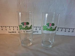 Bicchiere trasparente birra vintage Paesi Bassi GROLSCH 14 oz set di 2 stoviglie da bar usato in ottime condizioni - Foto 1 di 9