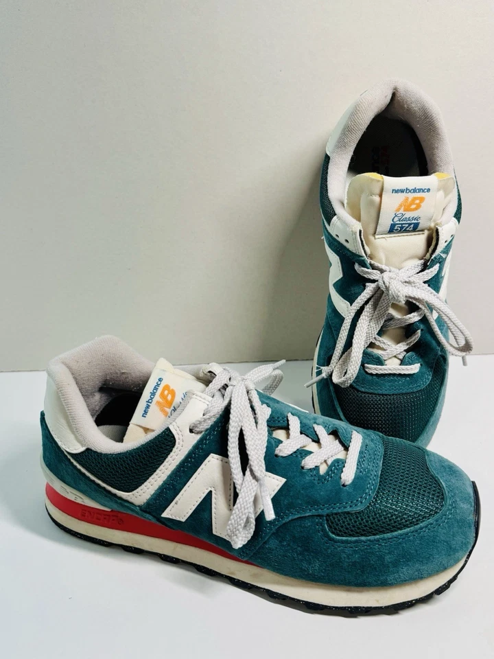 Новый баланс 574 замшевые кружева кроссовок женщин 10 Te зеленый - Изображение 1 из 4