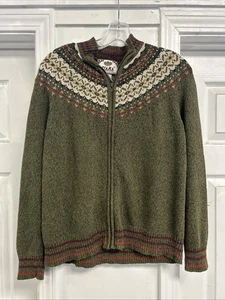 Cárdigan Tiara Internacional De Colección Marrón Fair Isle Cremallera Suéter Para Mujer’s M - Imagen 1 de 8