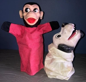 Vintage Hazelle’s Hazelle Affe und Welpe Hund Handpuppe Konvolut - Bild 1 von 7